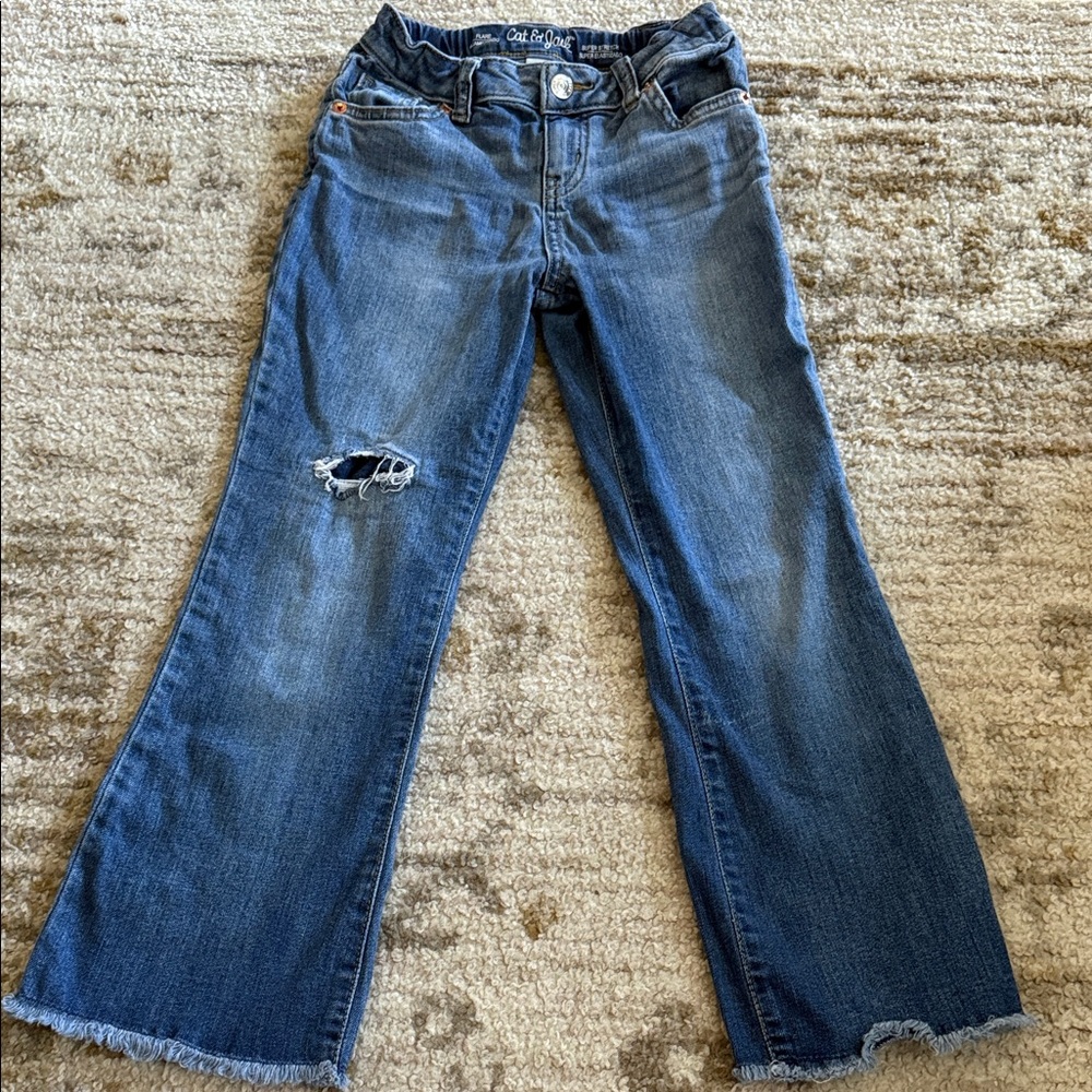 Girls Cat & Jack Blue Distressed Flare Jeans